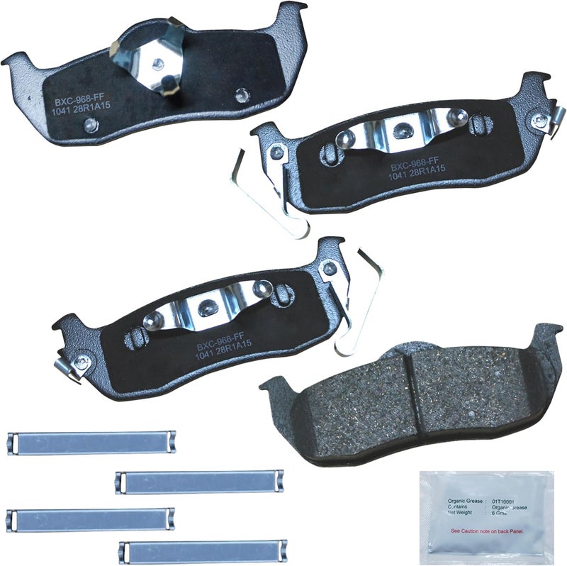 Bendix Premium SBC1041 Ceramic Rear Brake Pads for INFINITI QX56 2010-2004, Jeep Commander 2010-2006, Grand Cherokee 2010-2005, Nissan Armada 2015-2005, Pathfinder Armada 2004, TITAN 2015-2004 - Image 1